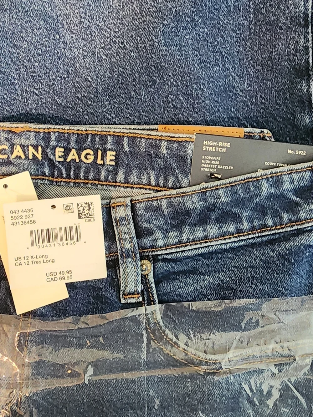 American Eagle Outfitters High-Rise Stovepipe Jeans - Darkest Dazzler